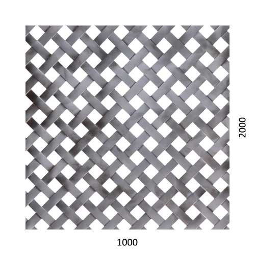 Děrovaný plech - tkanina Fe, díra: 10x10 mm, rozteč: 18 mm (2000x1000x1,0 mm)